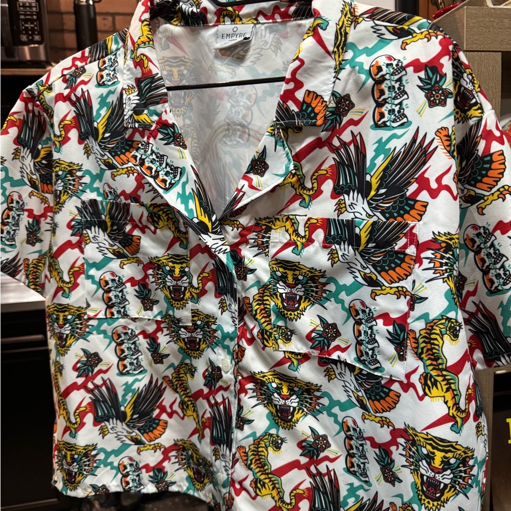 Cropped Empyre American traditional print Button up